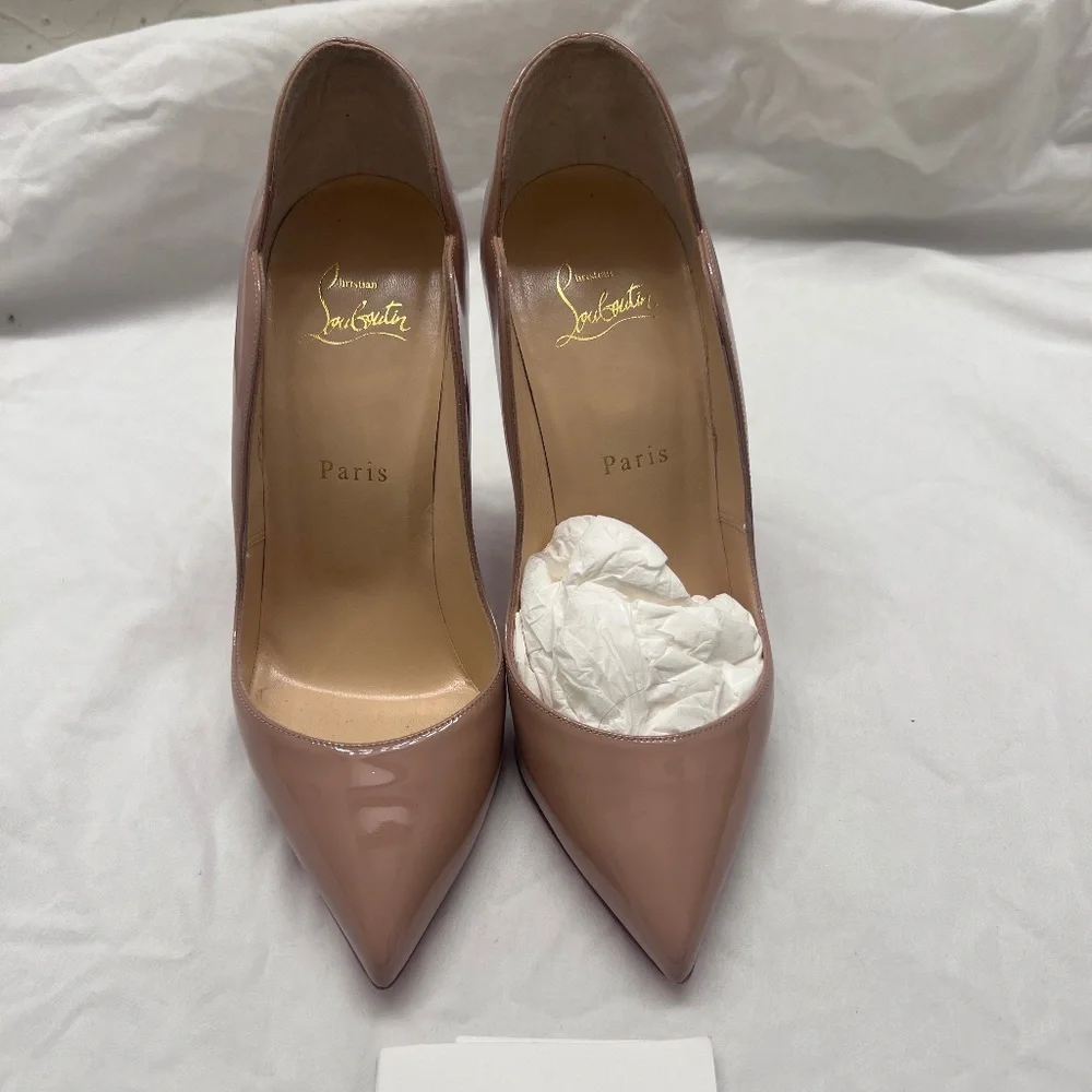 CHRISTIAN LOUBOUTIN — HOT CHICK - 100 MM PUMPS - PATENT CALF LEATHER - BLUSH - Picture 1 of 10